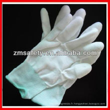 Gants d&#39;inspection blanc en nylon blanc PU